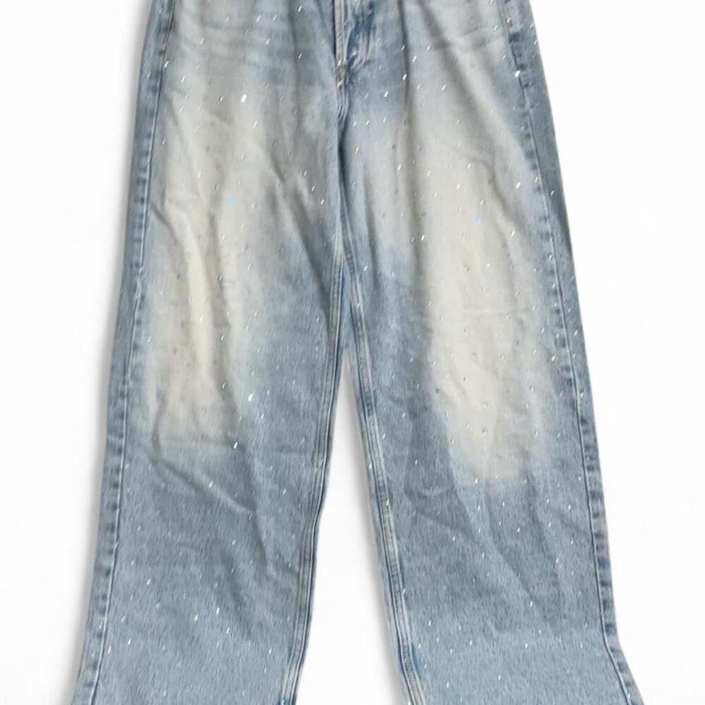 Universal Thread Mid Rise 90s Baggy Rhinestone Jeans - Picture 2 of 8
